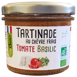 Tartinade chèvre frais, tomate, basilic