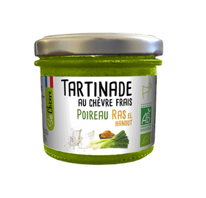 Tartinade chèvre frais, poireau, ras el hanout